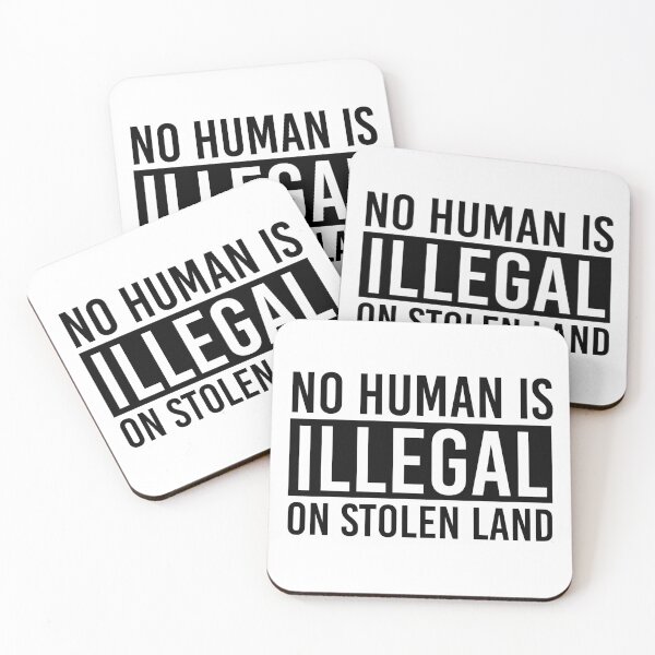 Item preview, No Human is illegal on stolen land designed and sold by Violet Treasures.