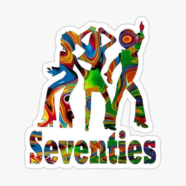 70s Psychedelic Disco Dancers Sticker
