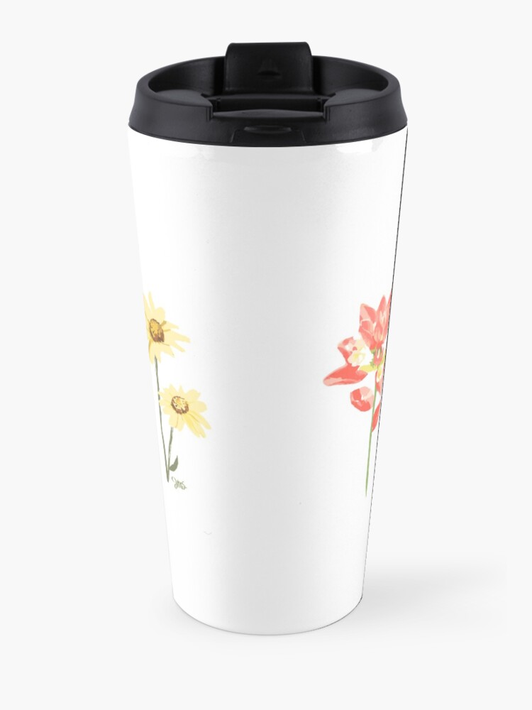 Alternate view of Wild Flowers - Indian Paintbrush, Bluebonnet, Buttercup, Sunflower Travel Coffee Mug