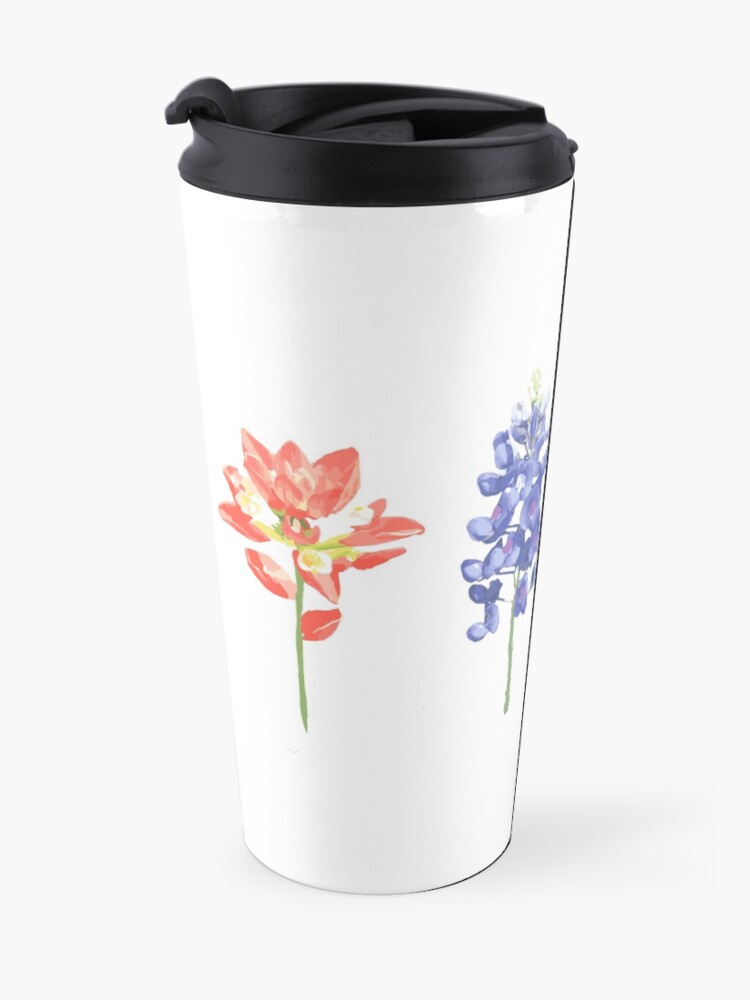 Alternate view of Wild Flowers - Indian Paintbrush, Bluebonnet, Buttercup, Sunflower Travel Coffee Mug