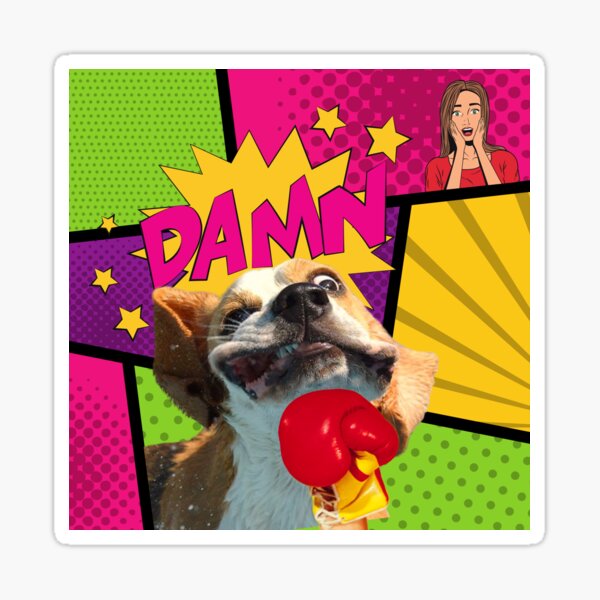 "A Real Jawbreaker! Boxing Beagle" Sticker for Sale by crazyzoo Redbubble