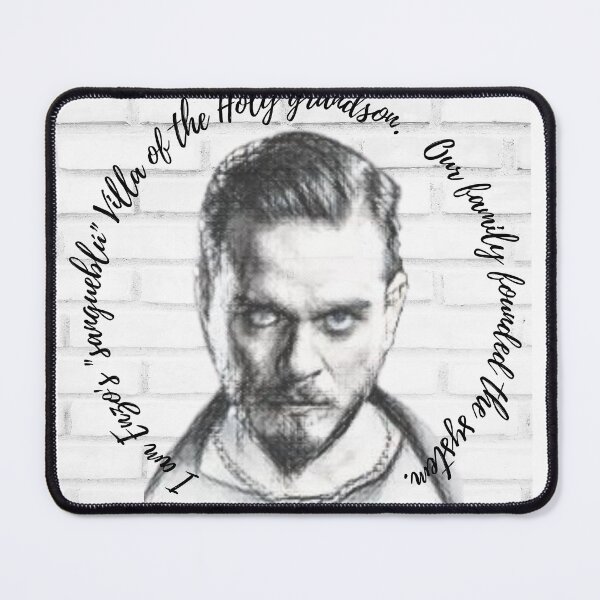 Item preview, Enzo "Sangueblú" Villa portrait and the short introduction. designed and sold by Mobster-Store.