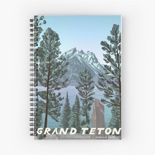 Item preview, Grand Teton National Park, Illustrated National Parks Art, Wyoming, Mountains designed and sold by marywilder.