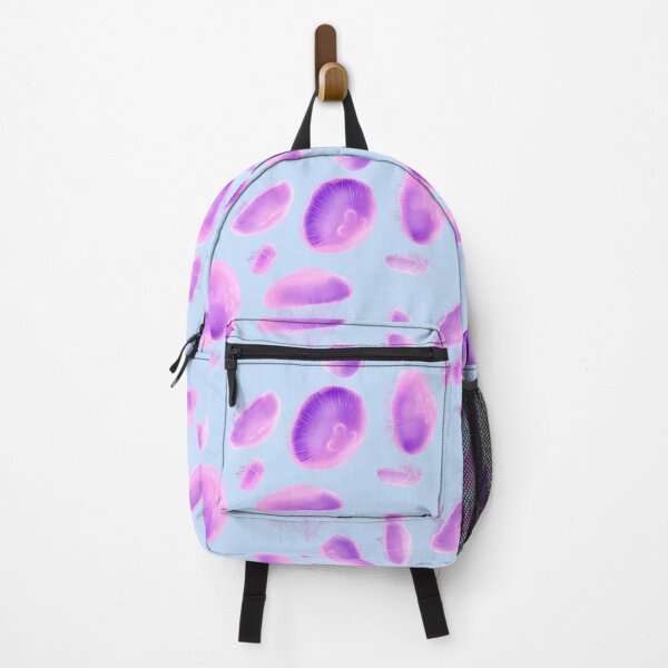 Item preview, 8 Pink and Purple Pastel Moon Jellies (baby blue background) designed and sold by MptR.