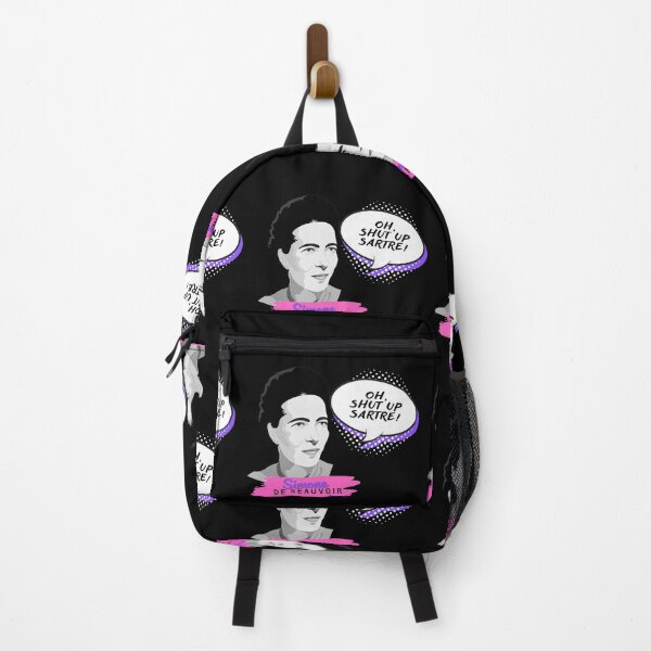 Artikelvorschau, "Oh, halt die Klappe, Sartre!" Lustiges rosa Design von Simone De Beauvoir entworfen und verkauft von Awesomeness Store.