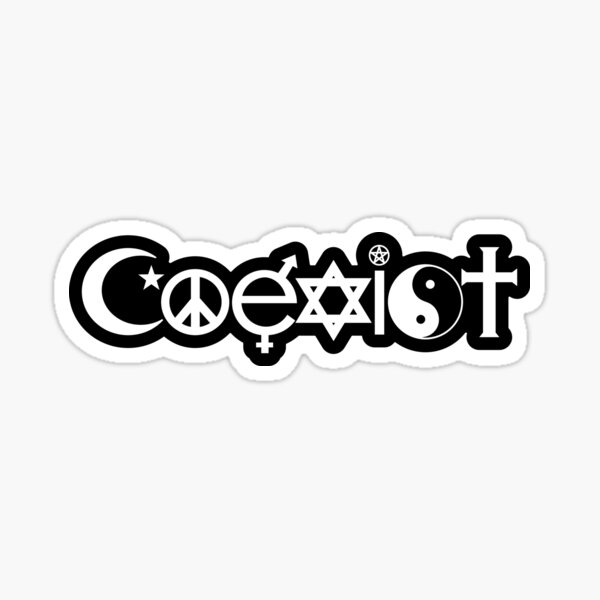 Black COEXIST Design Sticker