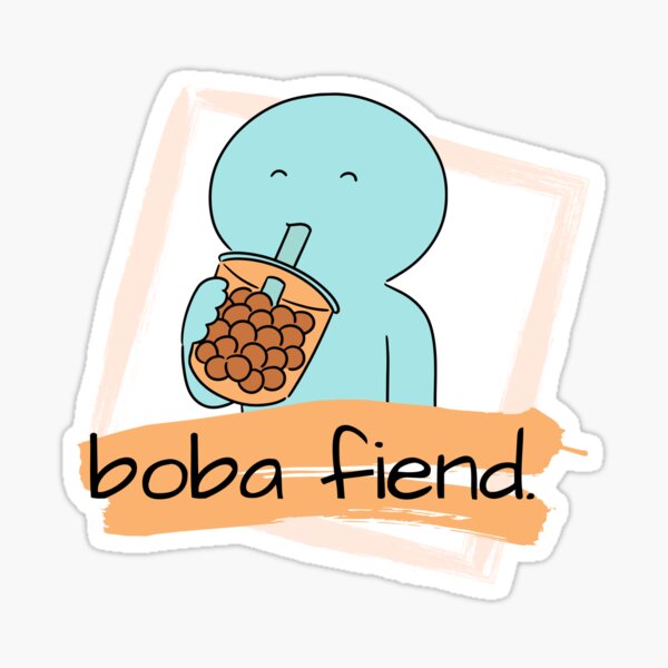 Vista previa del artículo con la obra «Bubble Tea Boba Fiend», diseñado y vendido por AriesRising-.