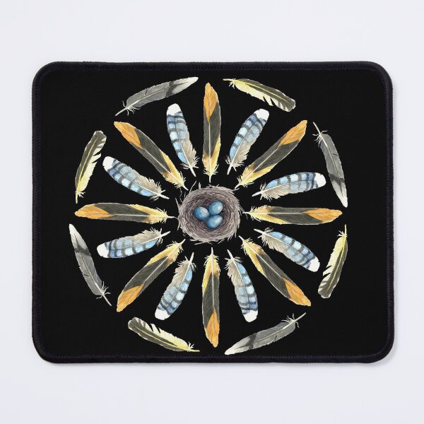 Item preview, Feather Mandala 1 - Black - Watercolor designed and sold by skidgelstudios.