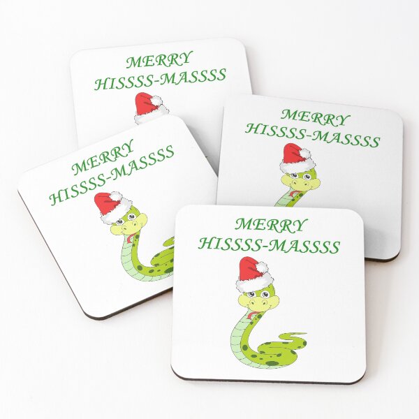 Item preview, Merry Hissss-Massss Snake - Cute Snake Wearing A Santa Hat Saying Merry Christmas designed and sold by Oaks Creations.