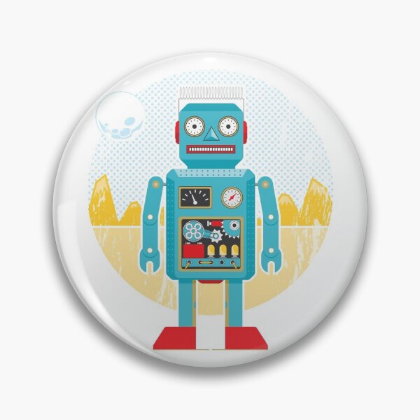 Item preview, Vintage cartoon robot in space designed and sold by essjaydesigns.