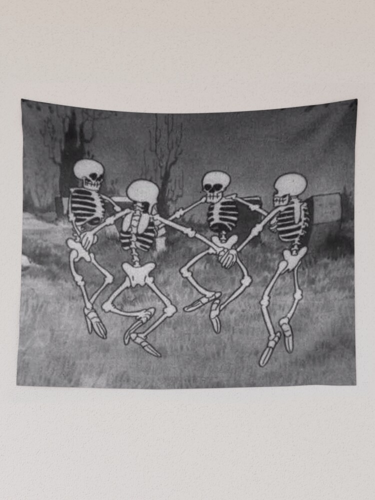 Old Cartoon Dancing Skeletons Tapestry