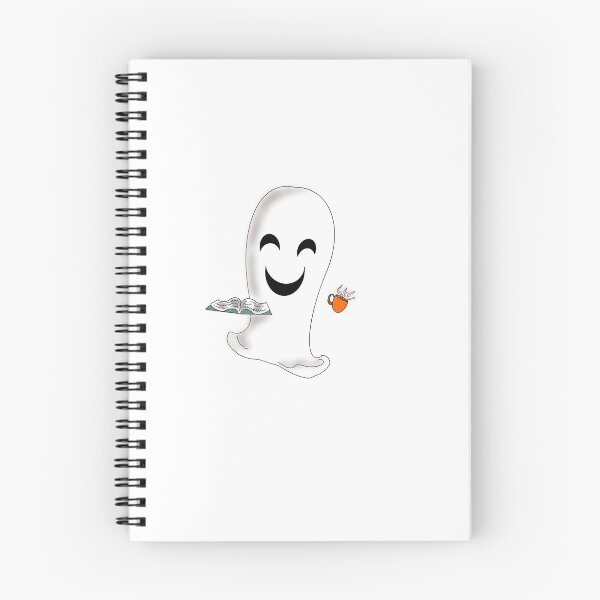 Aperçu de l'œuvre Fantôme d'Halloween avec thé/café et livre créée et vendue par BlueBoarCrafts.