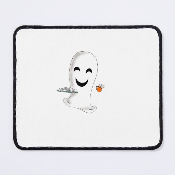 Item preview, Halloween ghost with tea/coffee and book designed and sold by BlueBoarCrafts.