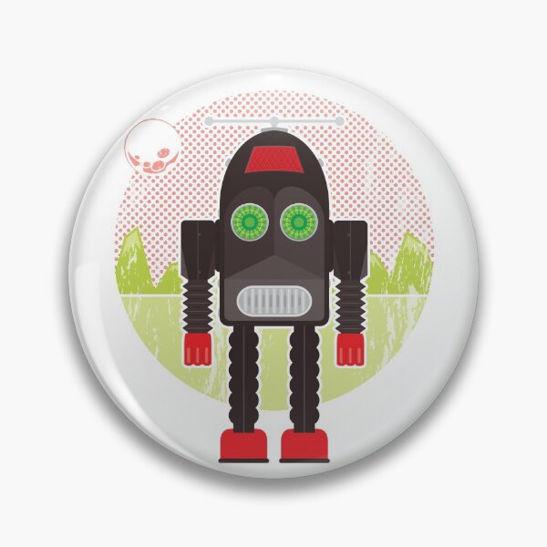 Item preview, Vintage cartoon robot in space designed and sold by essjaydesigns.