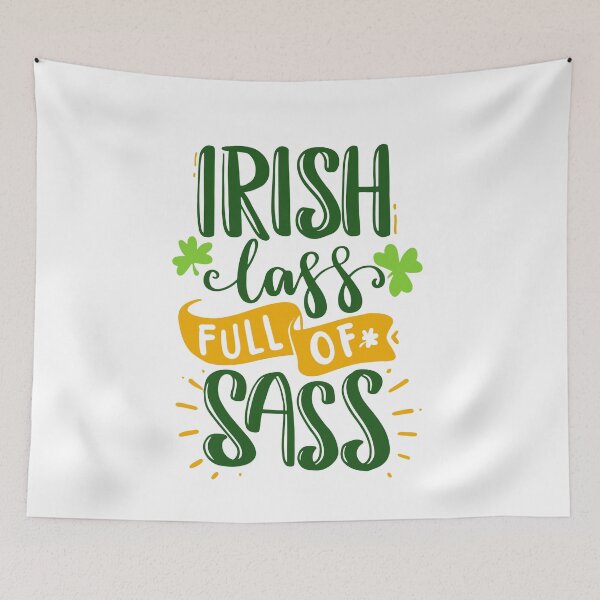 Item preview, Irish lass full of sass st patrick's day funny quotes gift cool popular designed and sold by Petartist.