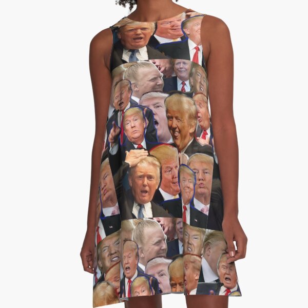 Vista previa del artículo con la obra «Collage de Donald Trump», diseñado y vendido por effsdraws.