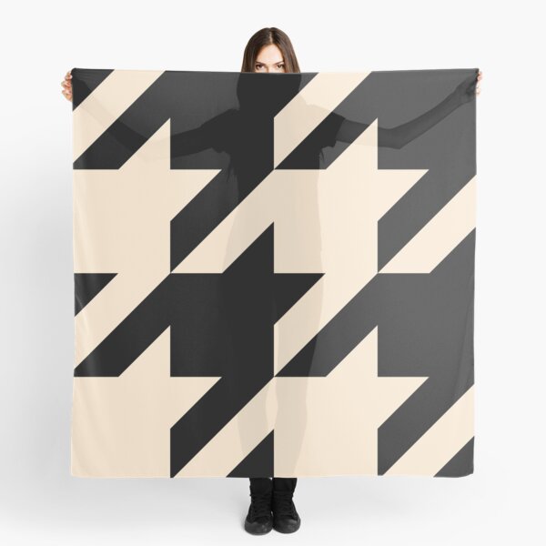 Houndstooth Black and Ivory Scarf