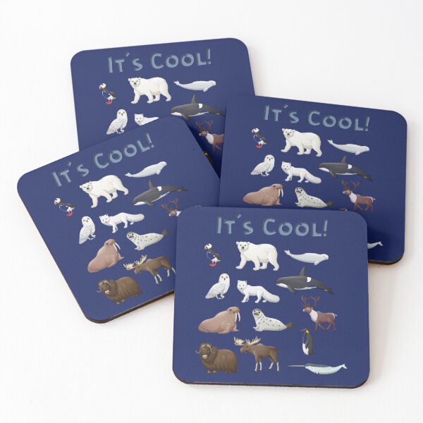 Item preview, It's Cool! Winter Animals Puffin, Polar Bear, Penguin, Owl, Narwhal, Whale designed and sold by TheKingdomAttic.