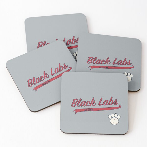 Item preview, Black Lab BOSTON Baseball Script designed and sold by 8PawsStudio.