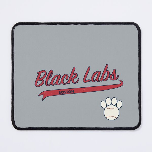 Item preview, Black Lab BOSTON Baseball Script designed and sold by 8PawsStudio.
