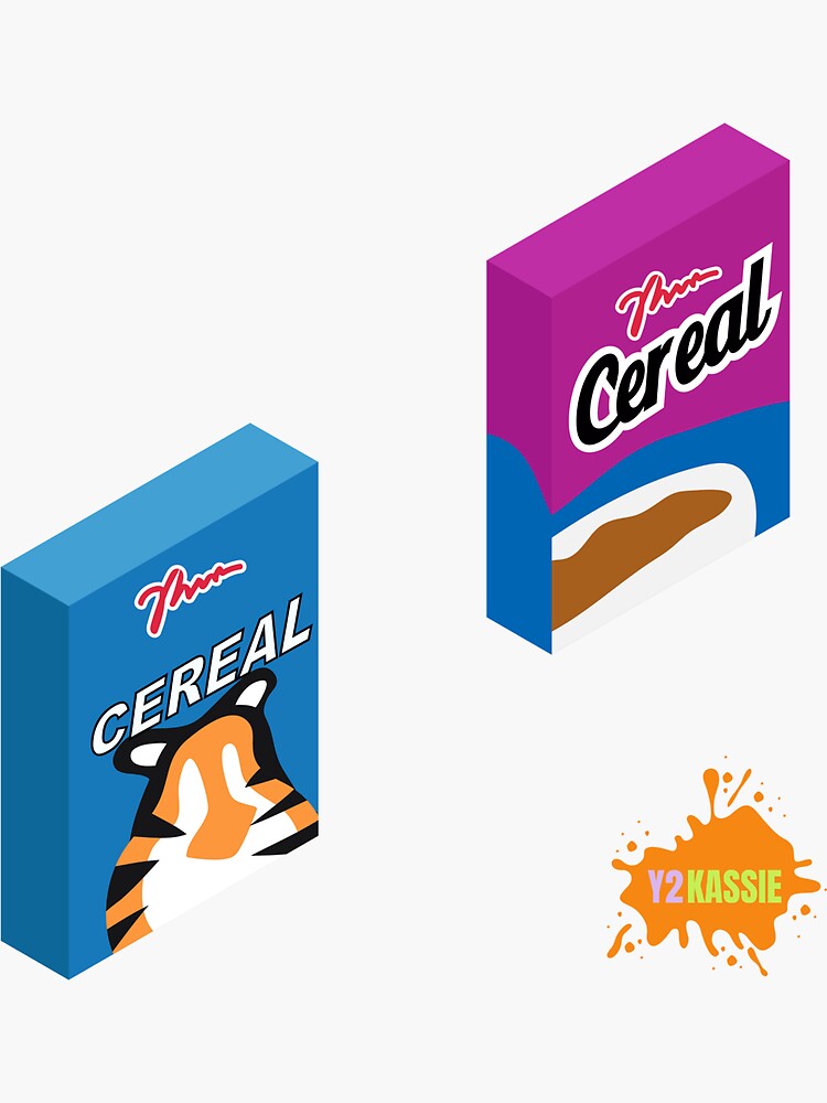 "Frosted Flakes and Raisin Bran Cereal Set of 2" Sticker by y2kassie