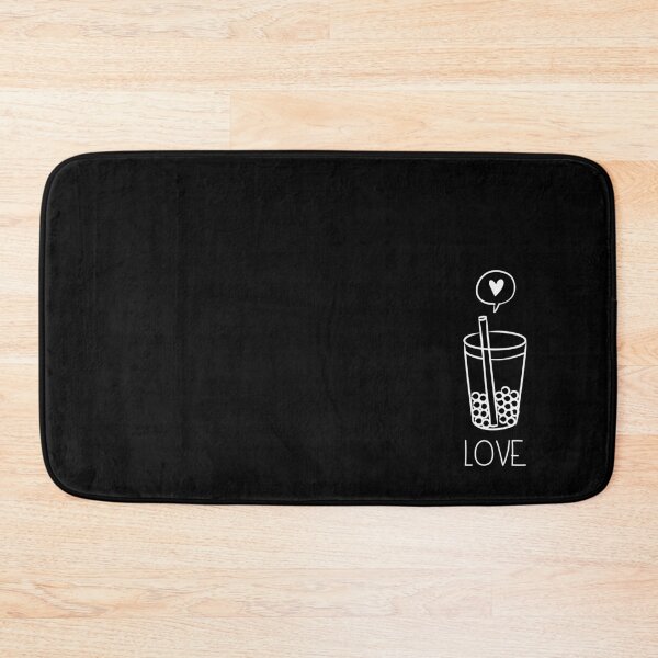Item preview, Bubble Tea Boba Love with Tapioca Pearl Heart on Black designed and sold by AriesRising-.
