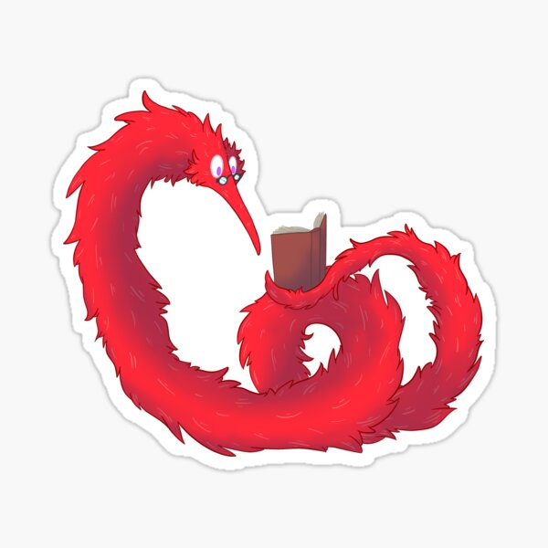 Worm On A String Bookworm Red Sticker