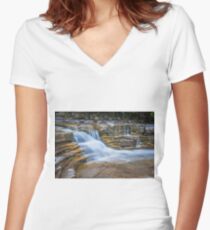 Long Exposure Waterfall Women's Fitted V-Neck T-Shirt