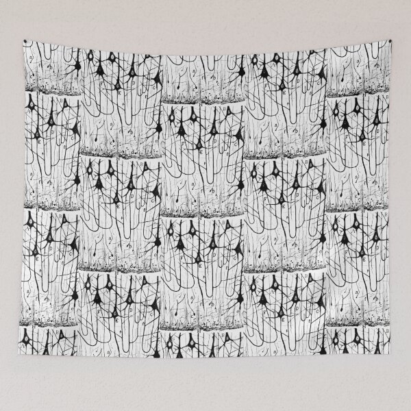 Item preview, Neuron Pyramidal Cells Drawing by Santiago Ramon Y Cajal designed and sold by ScienceSource.