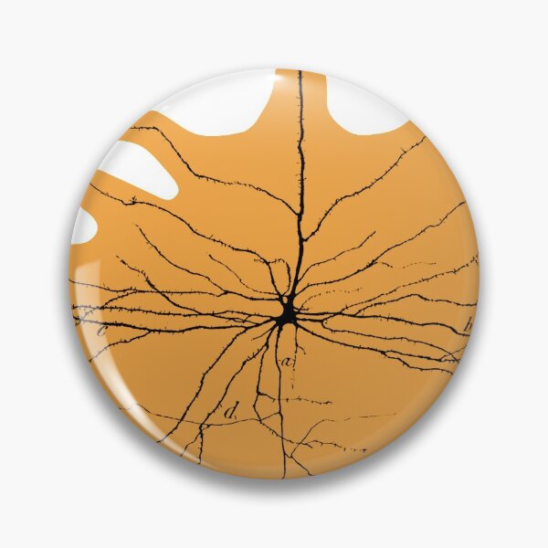 Item preview, Yellow Cajal Illustration, Pyramidal Cell, silhouette designed and sold by ScienceSource.