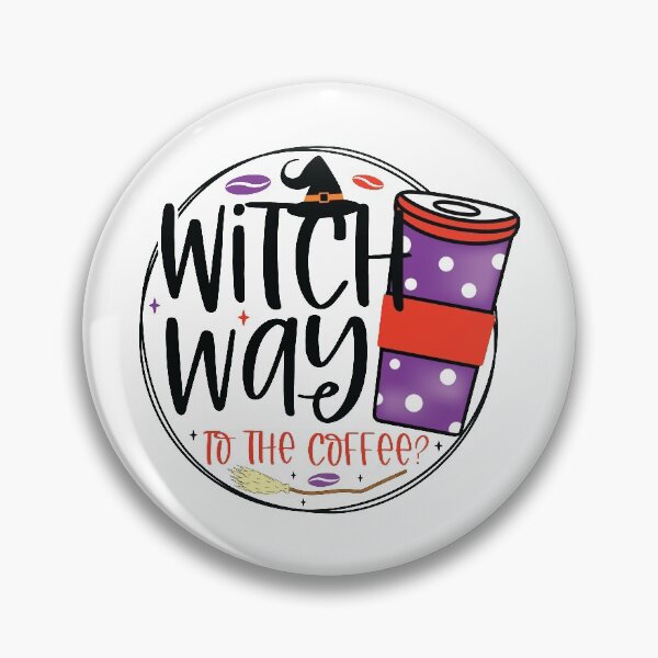 Item preview, Witch Way to the Coffee Funny Halloween Designs designed and sold by boopsblunt.