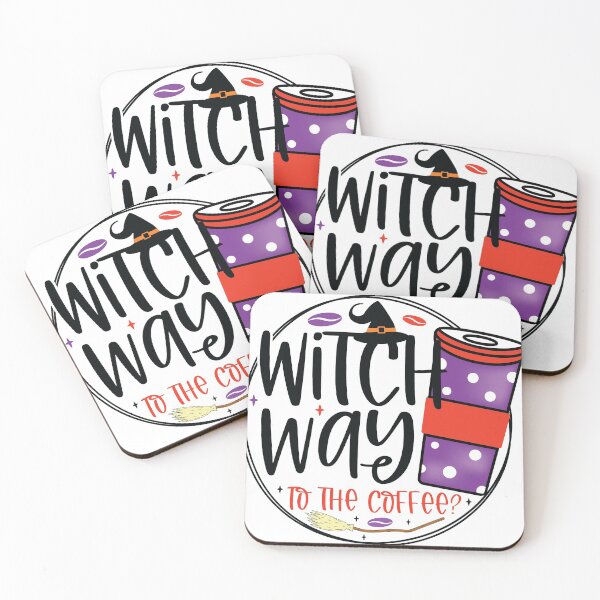 Item preview, Witch Way to the Coffee Funny Halloween Designs designed and sold by boopsblunt.