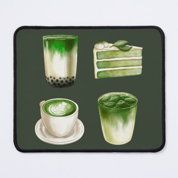 Item preview, Japanese Matcha Green Tea Food Pack - Boba Milk Tea, Cake, Hot Latte, Iced Green Milk Tea designed and sold by Alicia Chee.