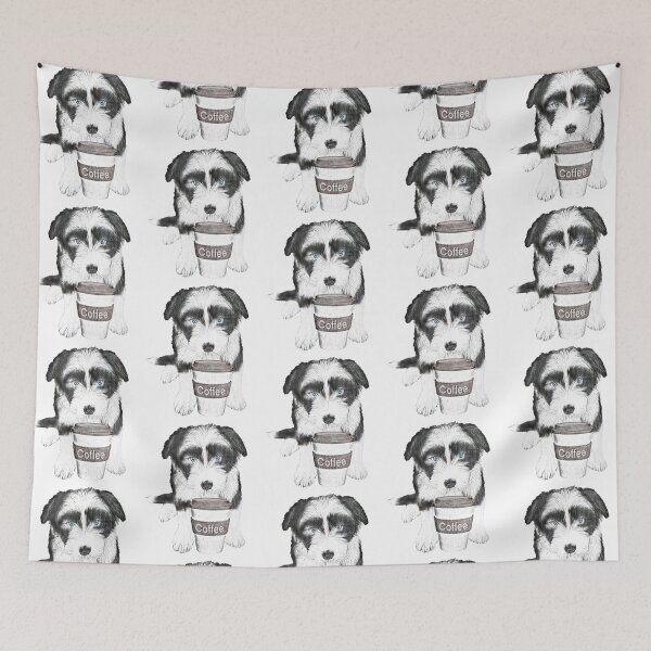 Item preview, Bearded Collie With Coffee Cup designed and sold by NikkiBear67.