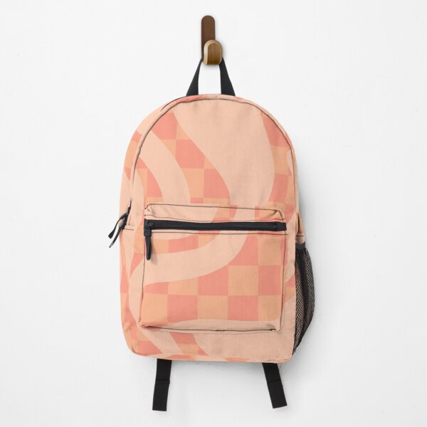 Item preview, Retro Checked Liquid Swirl Square Abstract Pattern in Blush Peach designed and sold by kierkegaard.