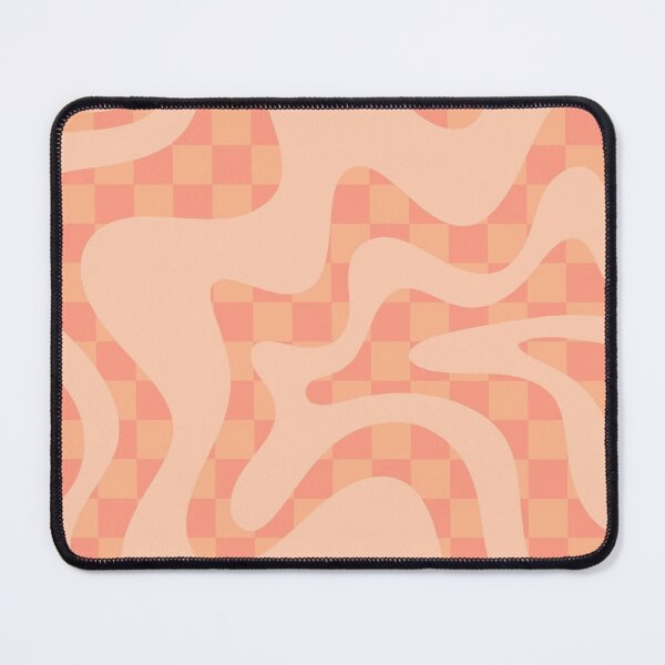 Item preview, Retro Checked Liquid Swirl Square Abstract Pattern in Blush Peach designed and sold by kierkegaard.
