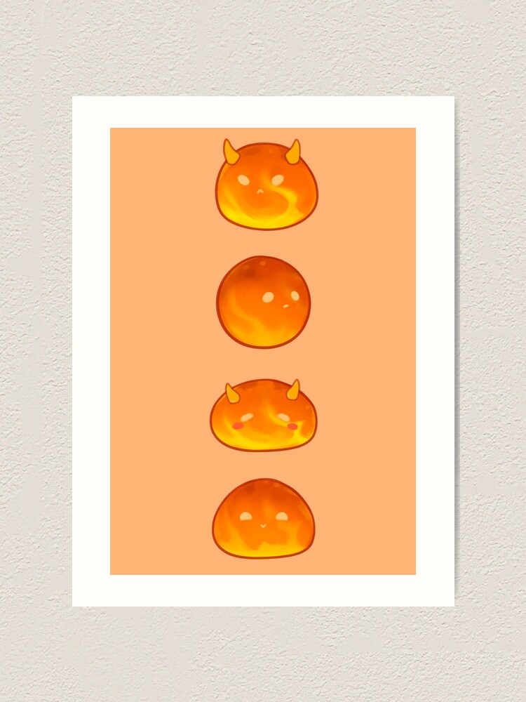 Genshin Impact Pyro Slime Fanart Art Print For Sale By Fromnavi Redbubble