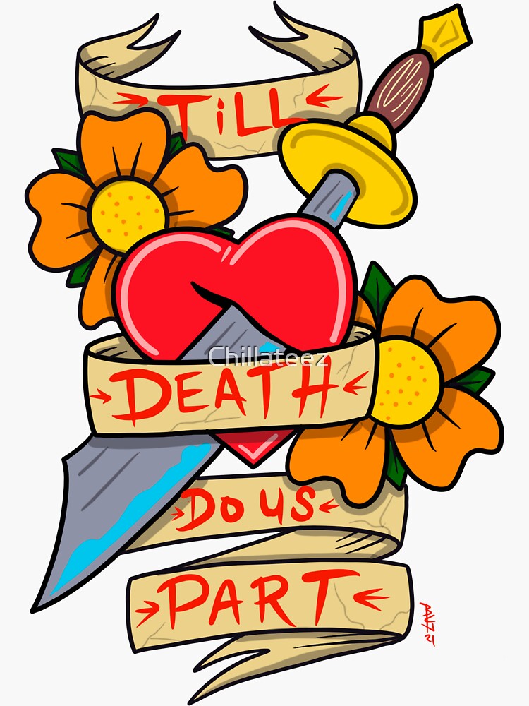 "Till death do us part vintage tattoo " Sticker for Sale by Chillateez