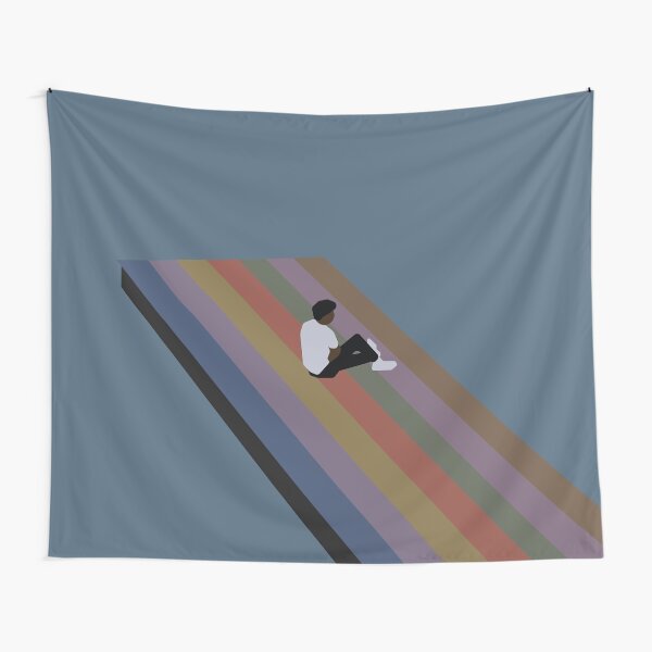 la couverture de l'album minimal mélodique bleu Tentures