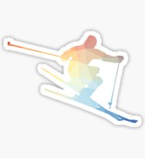 Farbiger Skifahrer Sticker