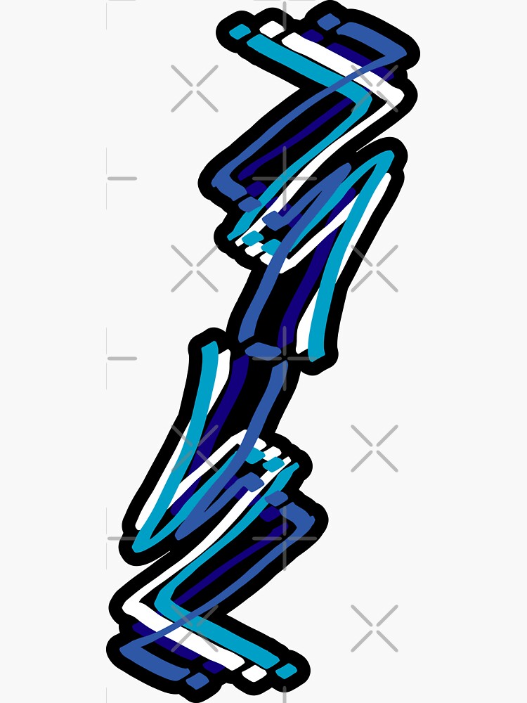 Abstract Paint Strokes Blue Zig Zag Pattern by that5280lady