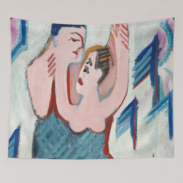 Artikelvorschau, Expressionistische Malerei Tanzendes Paar im Schnee, Rückseite (ca.1928–1929) von Ernst Ludwig entworfen und verkauft von Designedbysm.