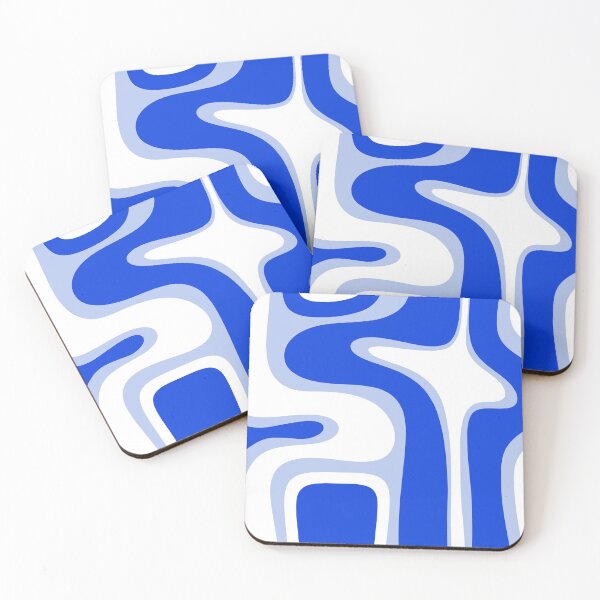 Item preview, Copacetic Retro Abstract in Royal Blue Light Blue White designed and sold by kierkegaard.