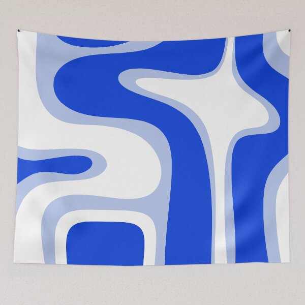 Item preview, Copacetic Retro Abstract in Royal Blue Light Blue White designed and sold by kierkegaard.