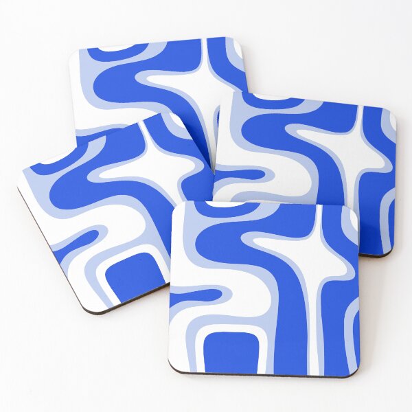 Item preview, Copacetic Retro Abstract Royal Blue Light Blue White designed and sold by kierkegaard.