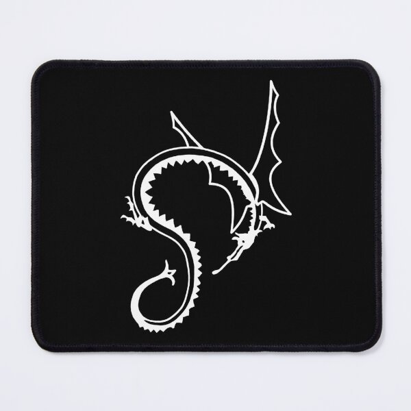 Item preview, Curled Dragon - White on Black designed and sold by Mystalope.