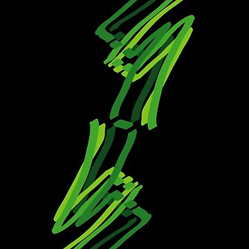Artwork thumbnail, Abstract Paint Strokes Green Zig Zag Pattern by that5280lady