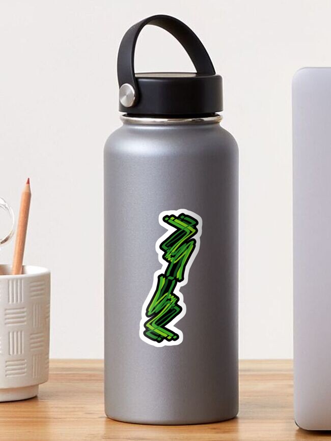 Thumbnail 1 of 3, Sticker, Abstract Paint Strokes Green Zig Zag Pattern designed and sold by that5280lady.