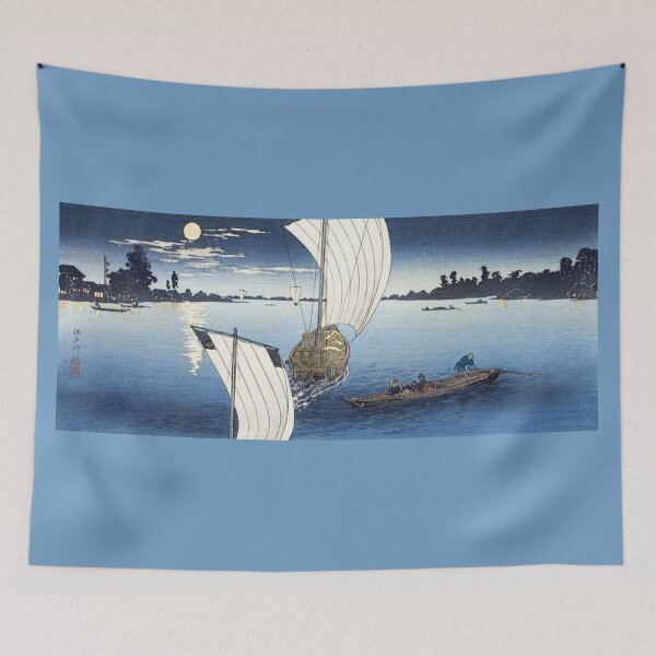 Item preview,  Edo River (1923) print in high resolution by Hiroaki Takahashi. designed and sold by CristalleLisa.