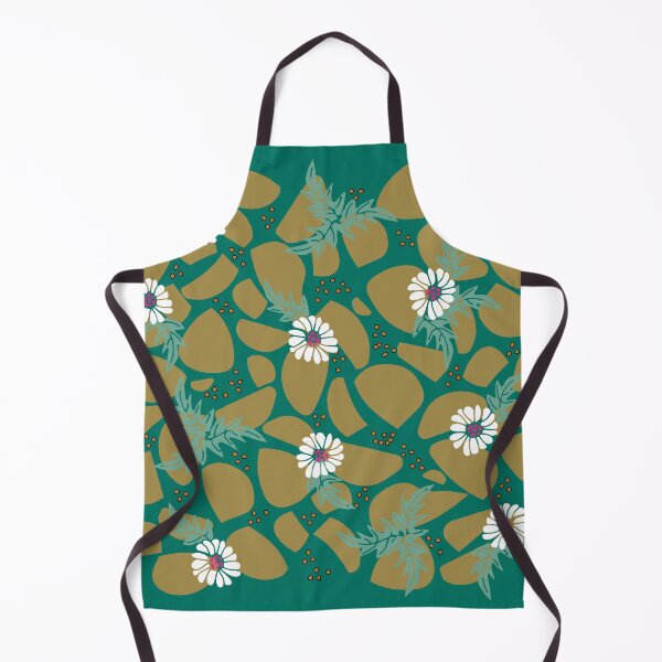 Item preview, Emerald Green with white daisies in the pebbles garden designed and sold by Stephanie J Lewis.